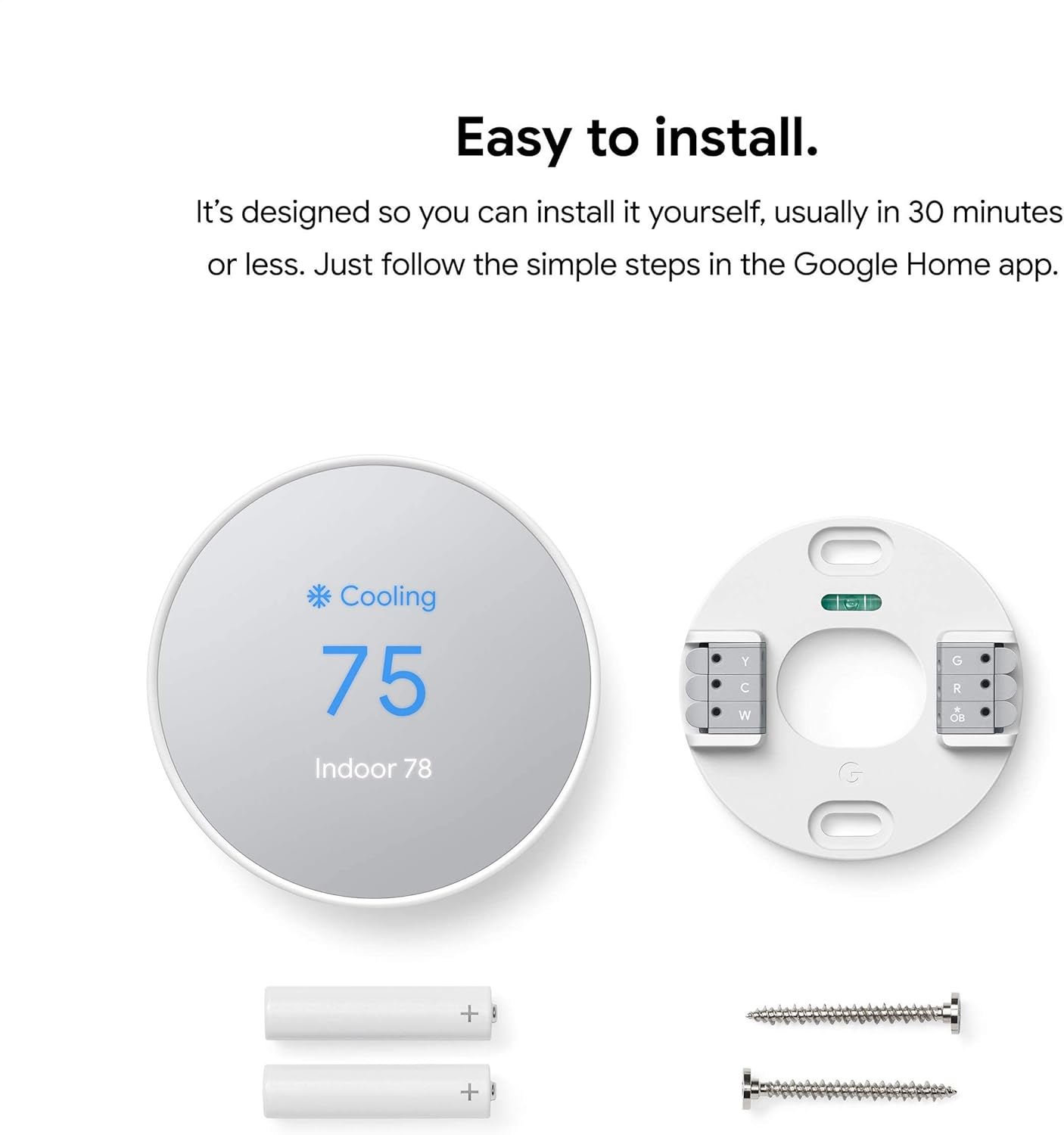 Google Nest Thermostat Trim Kit - Made for the Nest Thermostat - Programmable Wifi Thermostat Accessory - Snow