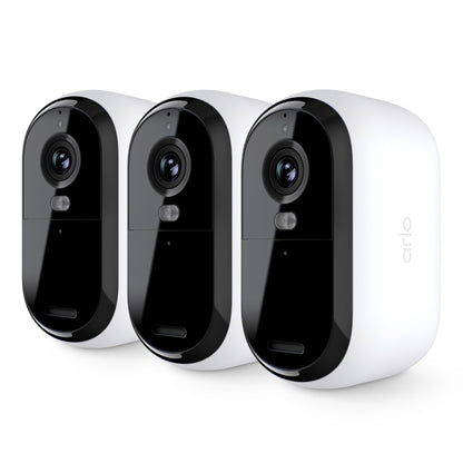 Arlo Essential Security Cameras Wireless Outdoor 1080p HD (2nd Gen, 2023 Release) - Battery Power, Person Recognition, Package Detection, Animated Preview, 1-Month Trial of Secure Plan, 3 Cam, White