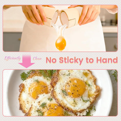 2 in 1 Egg Shell Opener, Hard Boiled Egg Peeler, Cute Egg Cracker with Piercer for Raw Eggs, Egg Separator for Home Kitchen Gadgets Tool (Beige）