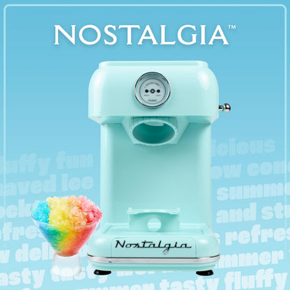 Nostalgia Snow Cone Shaved Ice Machine - Retro Table-Top Slushie Machine Makes 20 Icy Treats - Includes 2 Reusable Plastic Cups & Ice Scoop - Retro Red