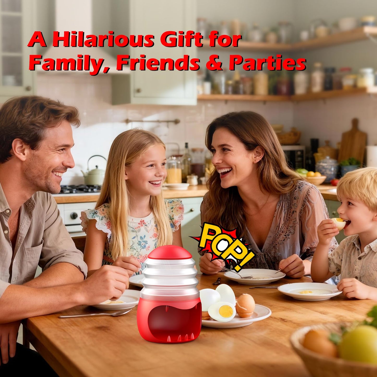 Pop It or Eat It：PowCube Boiled Egg Peeler, Fun Egg Peeling Challenging for Family