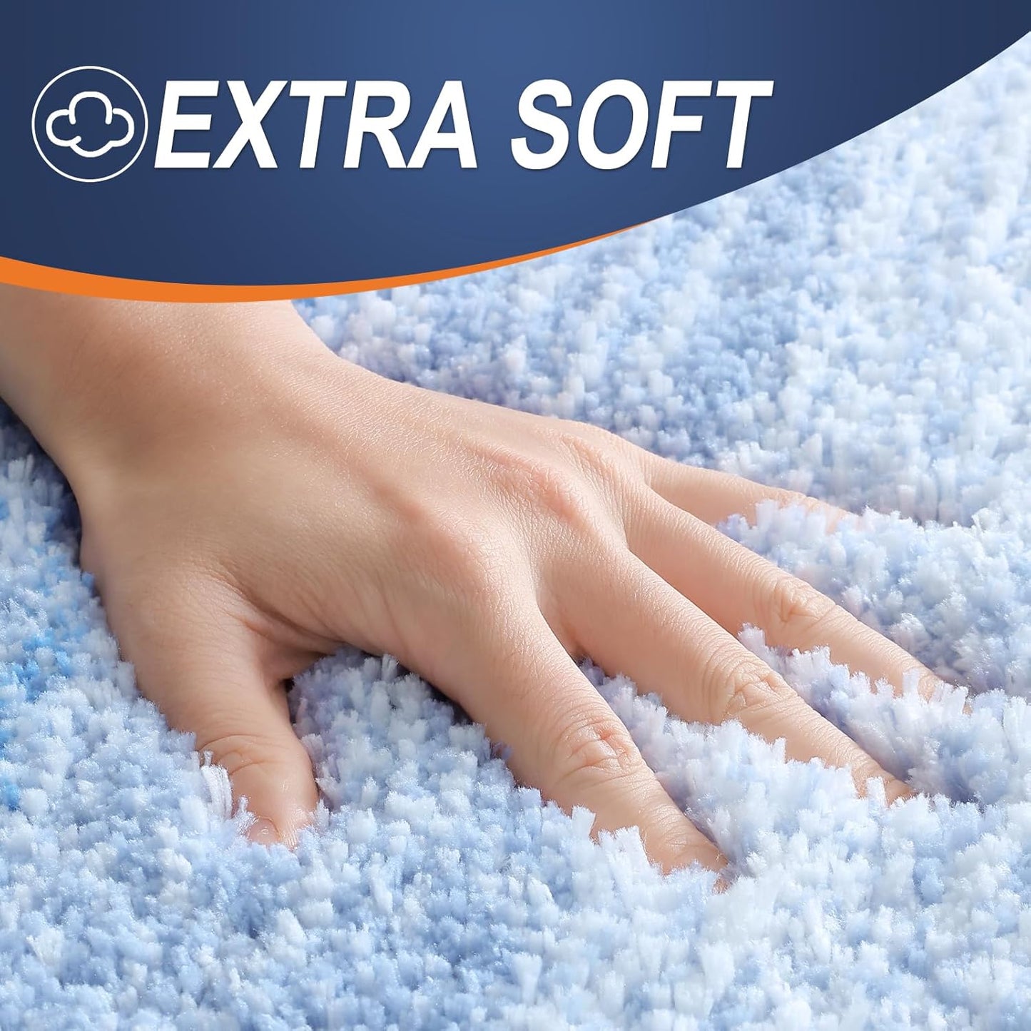 OLANLY Bathroom Rugs - Extra Soft Microfiber Mat | Quick-Dry, Machine Washable, 36x24, Light Blue