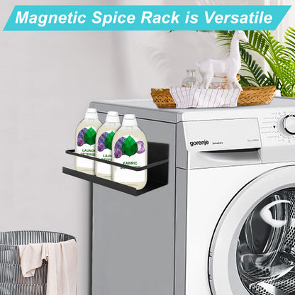 Feokely 2 Pack Premium Quality Magnetic Spice Rack for Refrigerator, Strong Magnetic Spice Rack for Holding Jars, Perfect Space Saving Magnetic Shelf