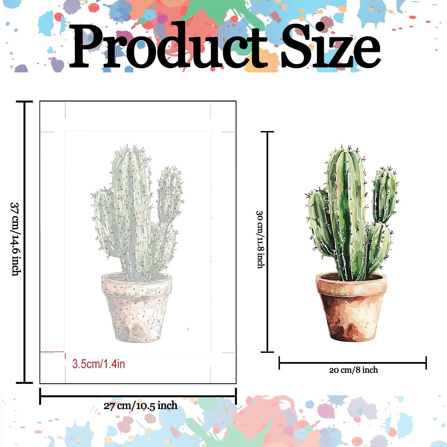 6 Pack Plant Paint by Numbers Kit for Adults Beginners 8x12 Inch, Potted Green Plant Paint by Number Kits on Canvas Without Frame, Easy DIY Acrylic Painting by Numbers for Home Wall Decor Gift