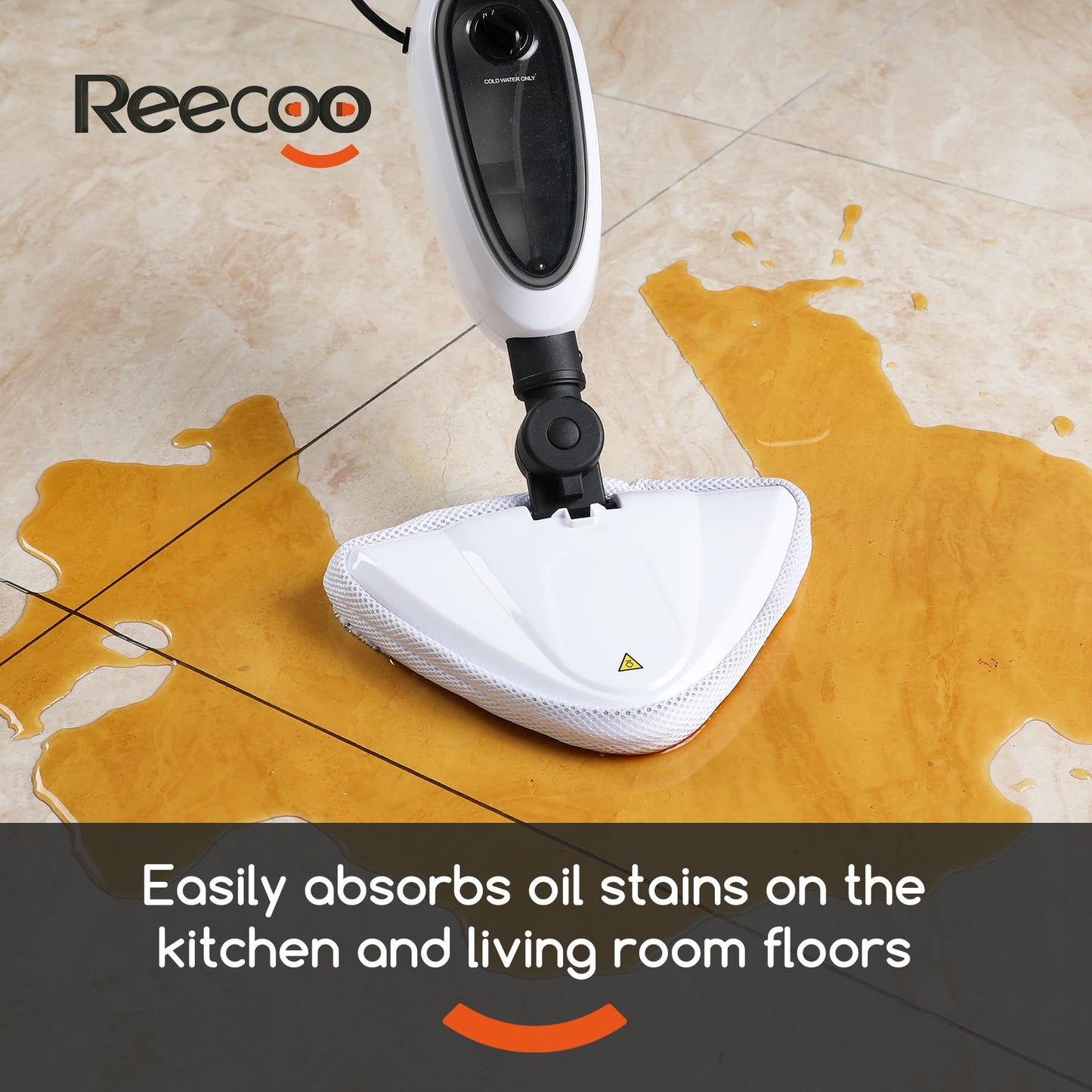 REECOO Steam Mop with Attachments,20s Rapid Heating,Lightweight Floor Steamer for Kitchen, Living Room Wood Floor Tile Carpet Cleaning