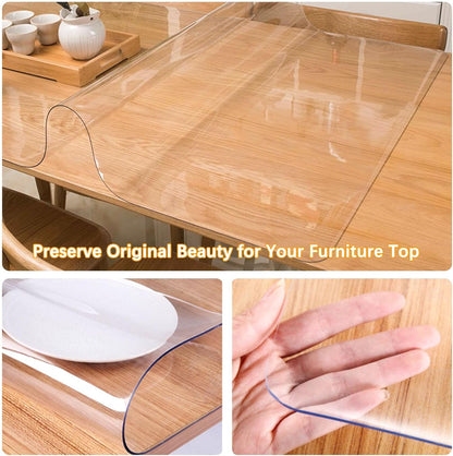 17 24 Inch 1.5mm X Clear Table Cover Protector Thick Table Protector for Dining Room Waterproof Plastic PVC Vinyl