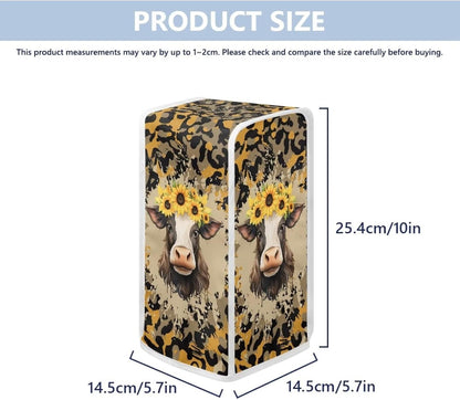 Foldable Electric Can Opener Cover, Sunflower Brown Cow, Dust Covers for Home Decor, Electric Kitchen Appliance