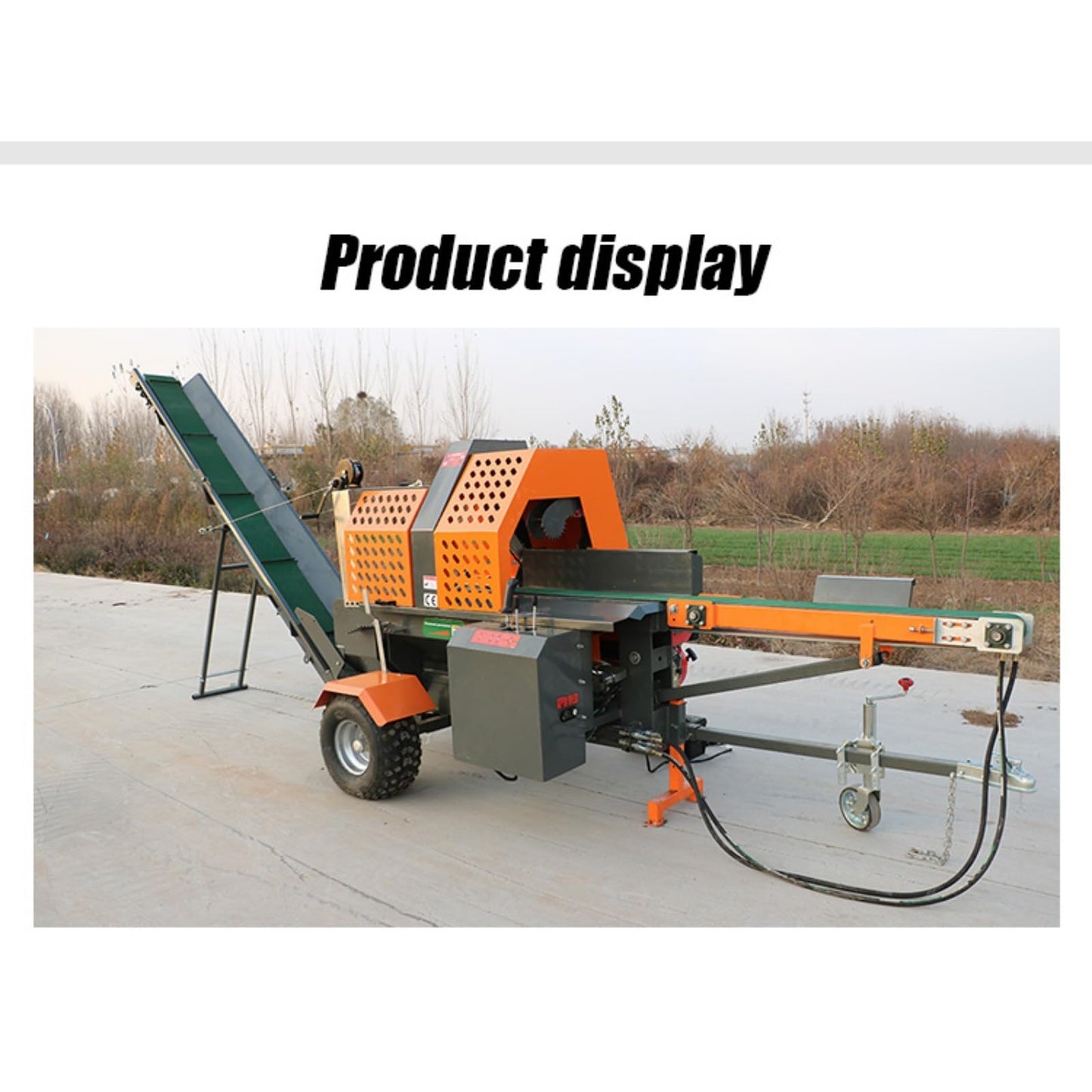 35-Ton Hydraulic Log Splitter with V-Tray Support – Rugged Wood Processing Machine for Heavy Timber Reduction, Firewood Supply Operations, and Industrial Wood Prep