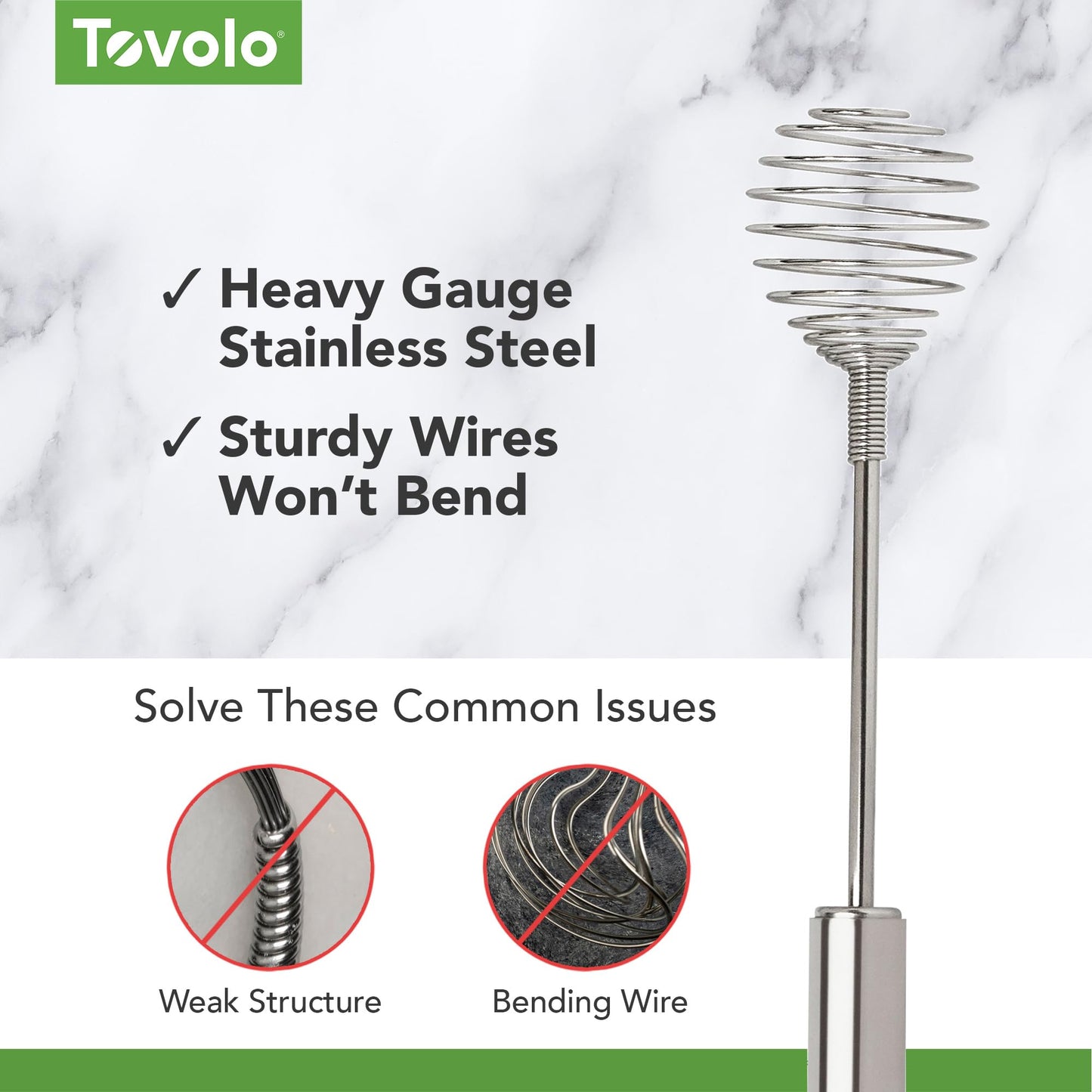 Tovolo Spring Whisk Stainless Steel 10 Inch Galaxy Coil Whisker for Cooking Blending Mixing Stirring Whipping Whisking and Beating, Easy to Clean Dishwasher Safe Frother Stirrer Blender Coil Whisk