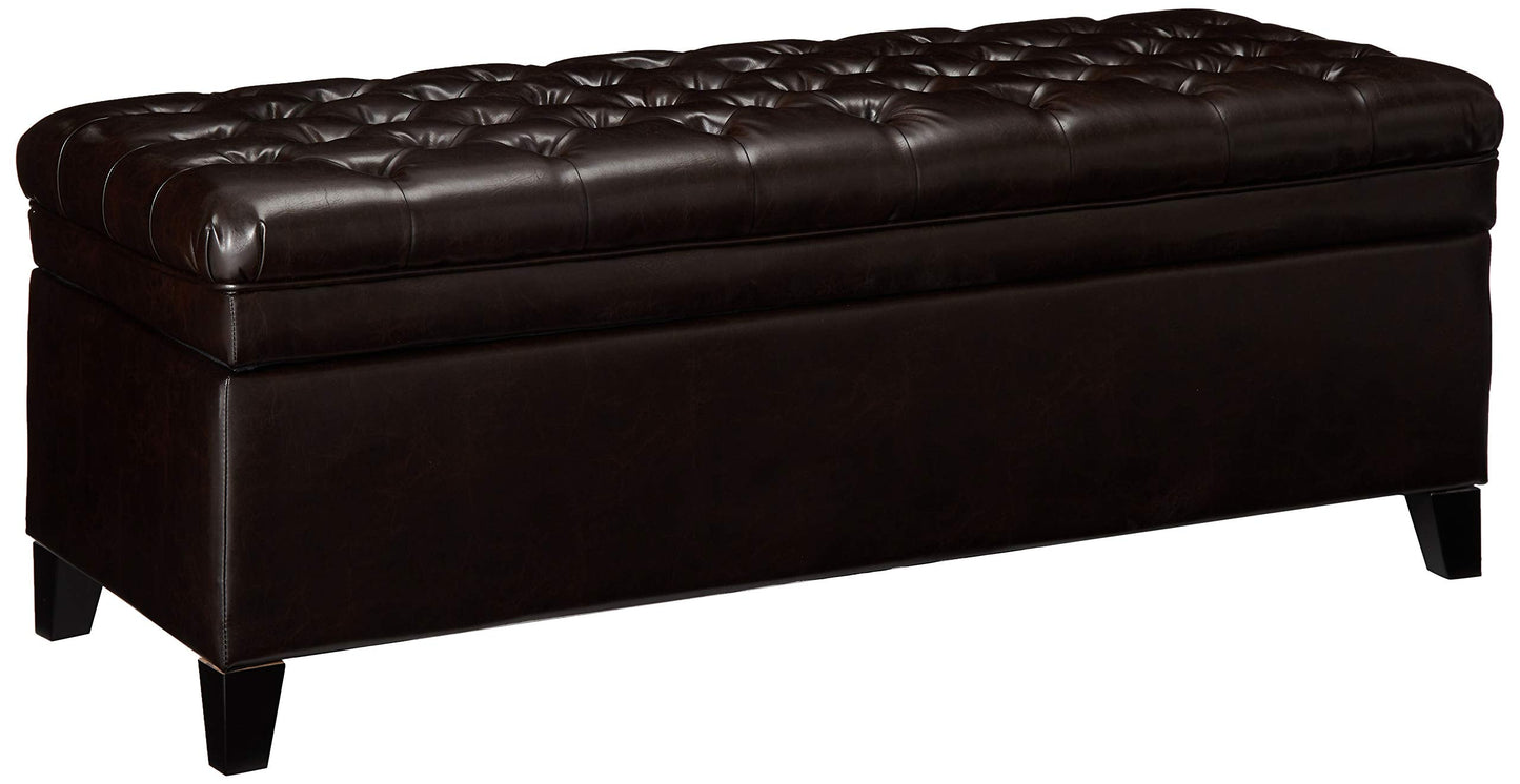 Christopher Knight Home Juliana PU Storage Ottoman, Brown