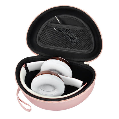 COMECASE Hard Headphone Case for Beats Solo 4, Studio Pro, Solo 3, Solo 2 (CASE ONLY) - Upgraded Crush-Proof EVA Protection for Travel, Fits Foldable Headphones with Mesh Pocket, Rose Gold