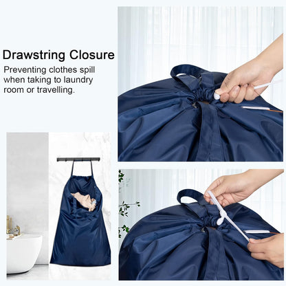 Polecasa Extra Large Heavy Duty Laundry Bag, 130gsm Tear Resistant Fabric, Easy to Carry Drawstring Bag, 2 Pack