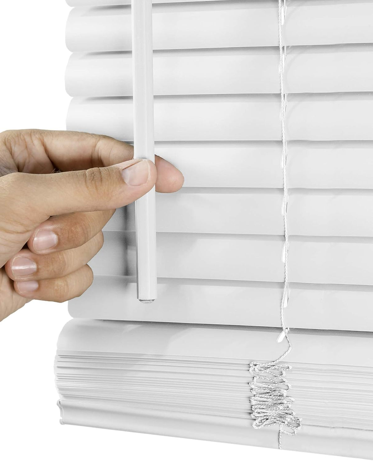 CHICOLOGY Mini Blinds for Windows, Horizontal Gloss White Shades, 23"W X 36"H