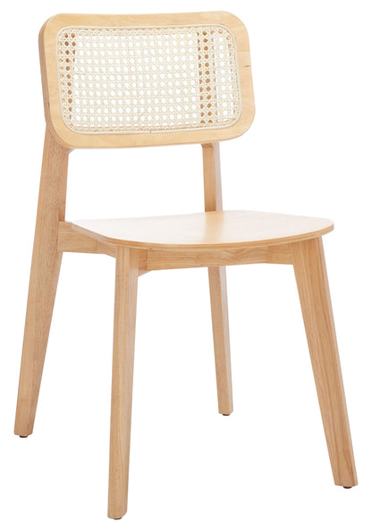 SAFAVIEH Home Collection Luz Coastal Natural Cane Rattan Dining Chair Set of 2