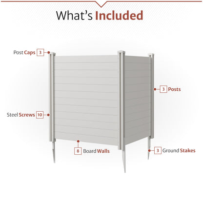 4ft H x 4ft W (2 Panels) No Dig Enclo Premium White Vinyl Privacy Screen, Outdoor Privacy Panels, Use As Air Conditioner Fence, Trash Can Enclosure, Pool Equipment Enclosure, ZP19014
