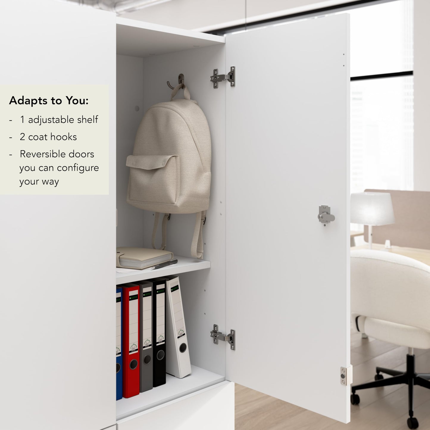 Bush Business Furniture Two Tier 4 Door Storage Lockers with Keypad Locks, Office Furniture, Assure Collection, White