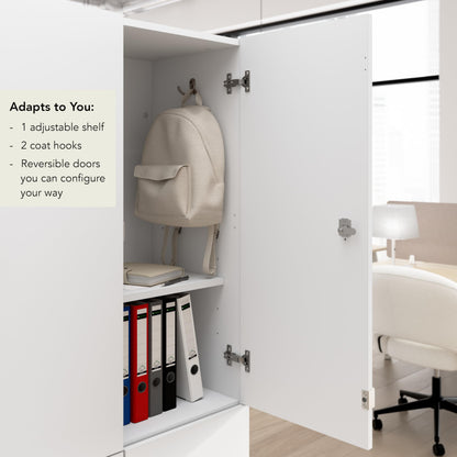 Bush Business Furniture Two Tier 4 Door Storage Lockers with Keypad Locks, Office Furniture, Assure Collection, White