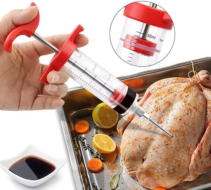 Stainless Steel Barbeque Marinade Injector Kithen Cooking Sauce Marinade Syringe