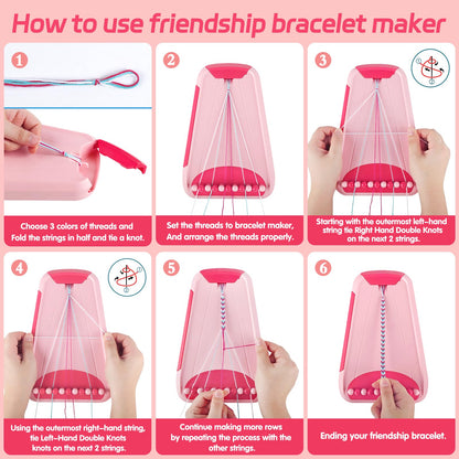 Friendship Bracelet Making Kit for Girls Ages 8-12, Kids Jewelry Making Kit with 28 Pre-Cut Threads and Letter Beads, Arts and Crafts for Kids, Birthday Easter Gifts for 6 7 8 9 10 11 12 Year Old