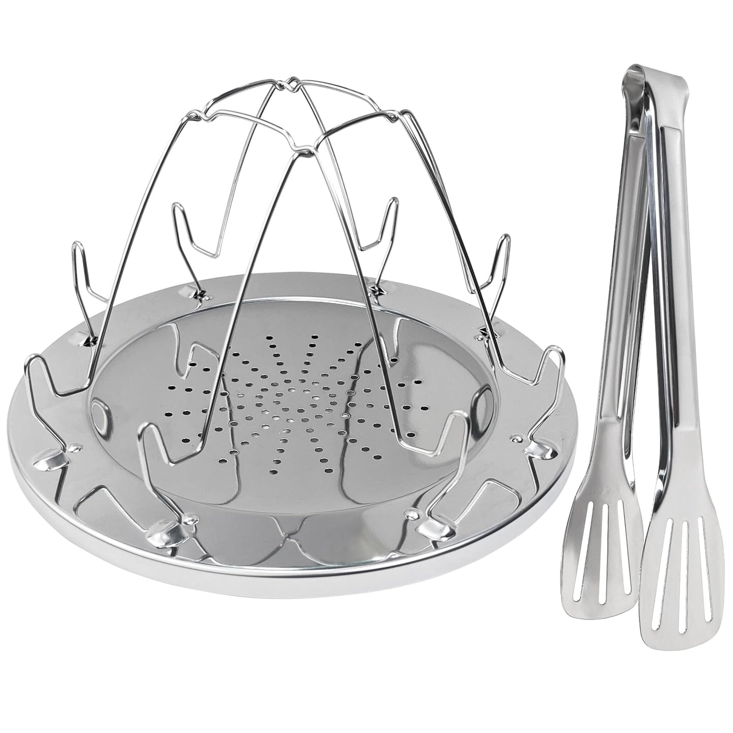 Meanhoo Folding Camping Toaster for Gas Stove Top – Stainless Steel 4-Slice Camp Stove Toaster Rack Holder – Portable Outdoor Bread Toaster for Camping, RV, Hiking & Picnic (Includes Tongs)