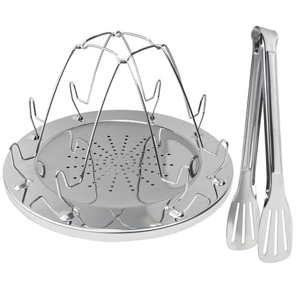 Meanhoo Folding Camping Toaster for Gas Stove Top – Stainless Steel 4-Slice Camp Stove Toaster Rack Holder – Portable Outdoor Bread Toaster for Camping, RV, Hiking & Picnic (Includes Tongs)