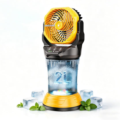 30000mAh Portable Misting Fan, Rechargeable Battery Operated Outdoor Misting Fan with 2L Bucket, 4 Speeds Spray Personal Cooling Fan with RGB Light 120° Auto Oscillating for Patio Camping Beach Garage