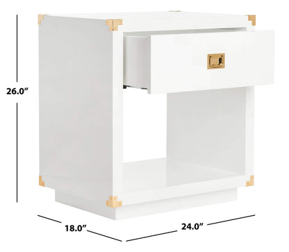 Safavieh Couture Collection Lella White Lacquer Side Table