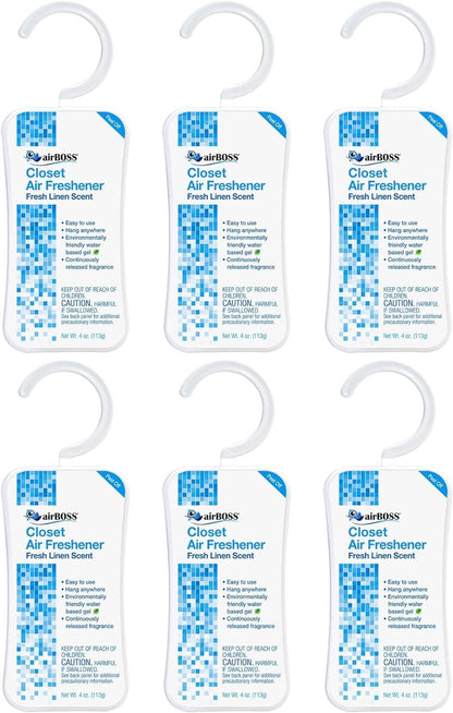 Closet Air Freshener, Fresh Linen, 4 Oz Hanger (Pack of 6), Continuously Releases Fragrance