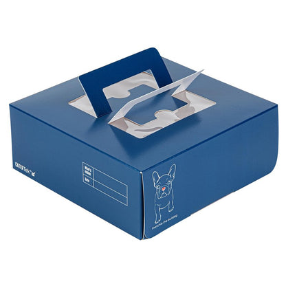 Restaurantware Cater Tek 9 x 9 x 3.5 Inch Cake Boxes 50 Disposable Lunch Boxes - Display Window Pop-Up Handles Frenchie Paper Pastry Boxes Grease Impermeable Shipped Flat