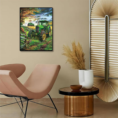 Tractor Deer Diamond Painting Kits for Adults, DIY 5D Vehicle Diamond Art Full Drill for Adult, for Beginner Home Wall Decor Gift 12x16in/30x40cm