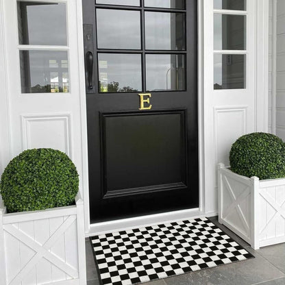 Seavish Checkered Rug, 2x3 Ft - Moroccan Black and White Outdoor Washable Cotton Woven Area Rug for Entryway