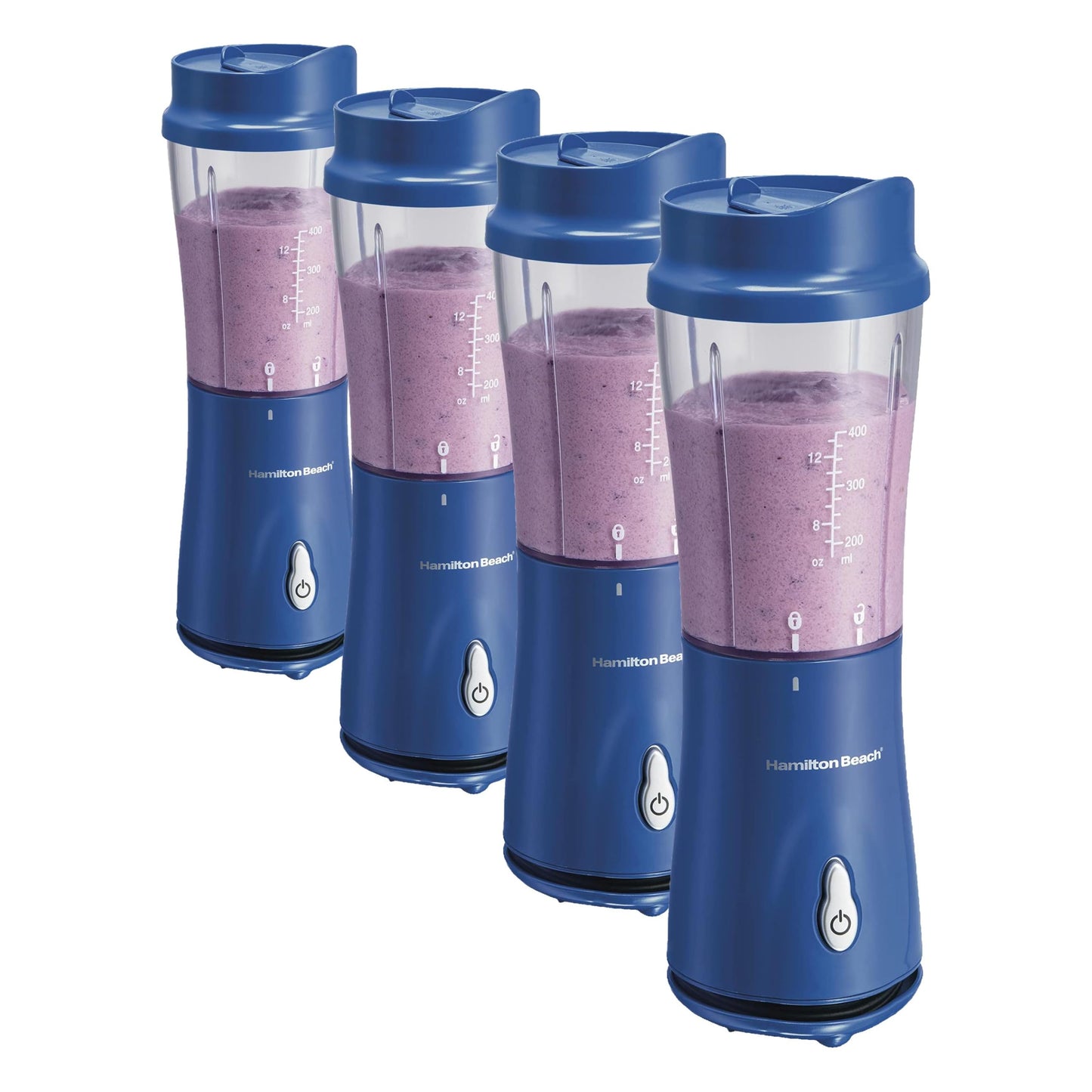 Hamilton Beach Portable Blender for Shakes and Smoothies, 14 Oz BPA Free Travel Cup & Lid, Durable Stainless Steel Blades, Personal Smoothie Blender, Raspberry, 51131G