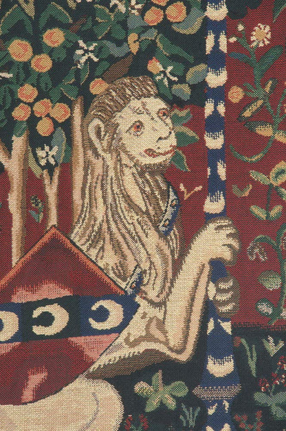 C Charlotte Home Furnishings Inc Portiere du Lion Belgian Tapestry Wall Hanging | Viscose Cotton and Polyester Blend Wall Art | 46 in. x 21 in | Home Decor Accents