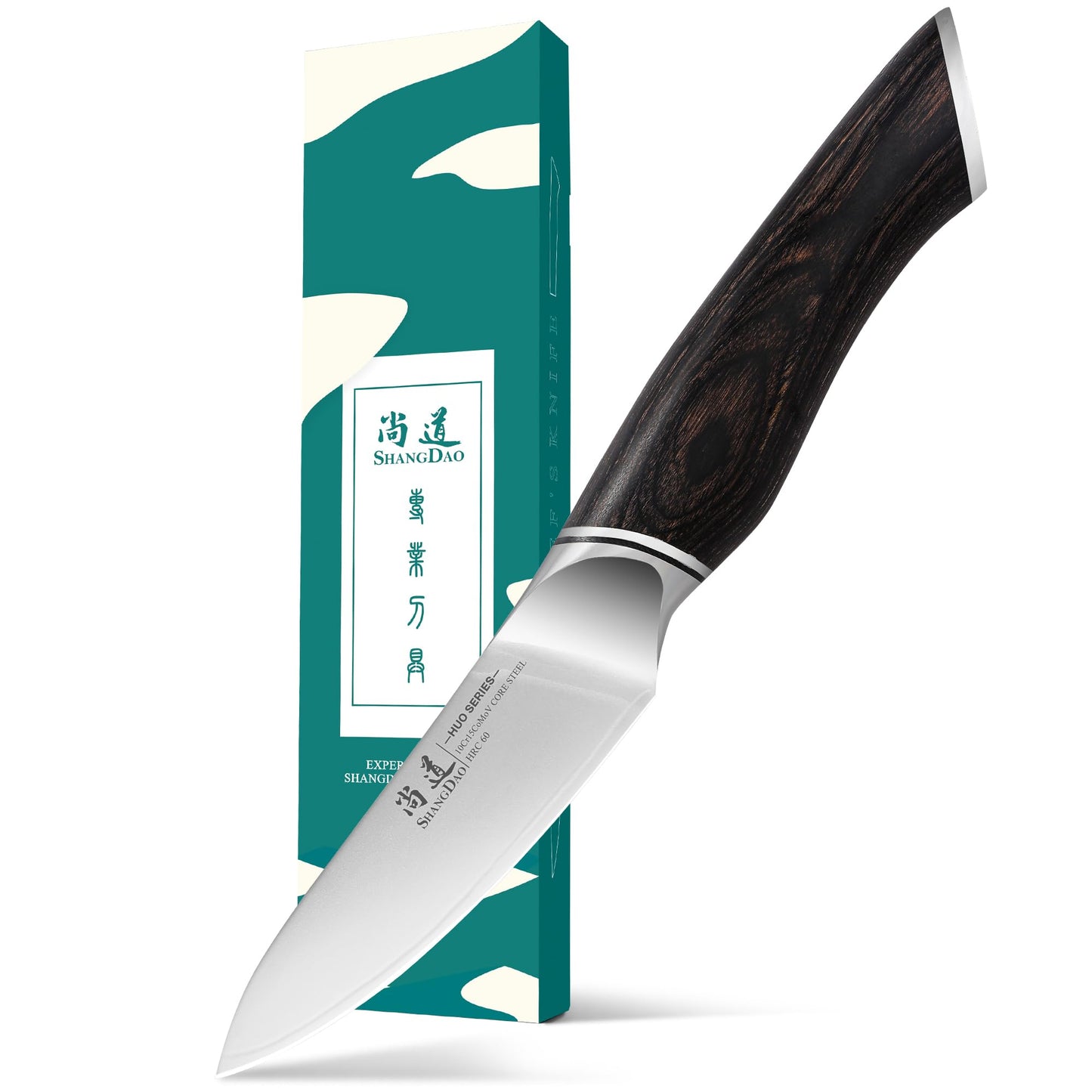 SHANGDAO 3.7 inch Paring Knife, 3 Layers VG10 Alloy Steel Fruit Vegetable Peeling Knives, Pakkawood Handle, Razor Sharp Small Kitchen Knife with Gift Box