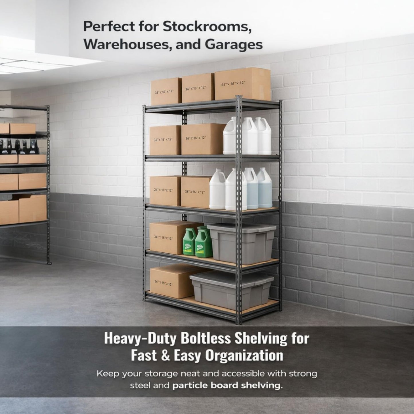 PRO&Family Heavy Duty Shelving Unit - Industrial Garage Storage Rack Z- Beam Storage Shelf Shelf Organizer Metal Wood Storage Shelves System (30"x 60"x 72", 4)