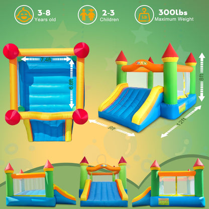 YARD Bounce House, Inflatable Bounce House with Slide for Kids 5-12, Bouncy House with Blower for Outdoor Backyard/Indoor, 12ft x 9ft x 8ft Bouncy Castle, Jump House for Adult Toddlers Kids Party