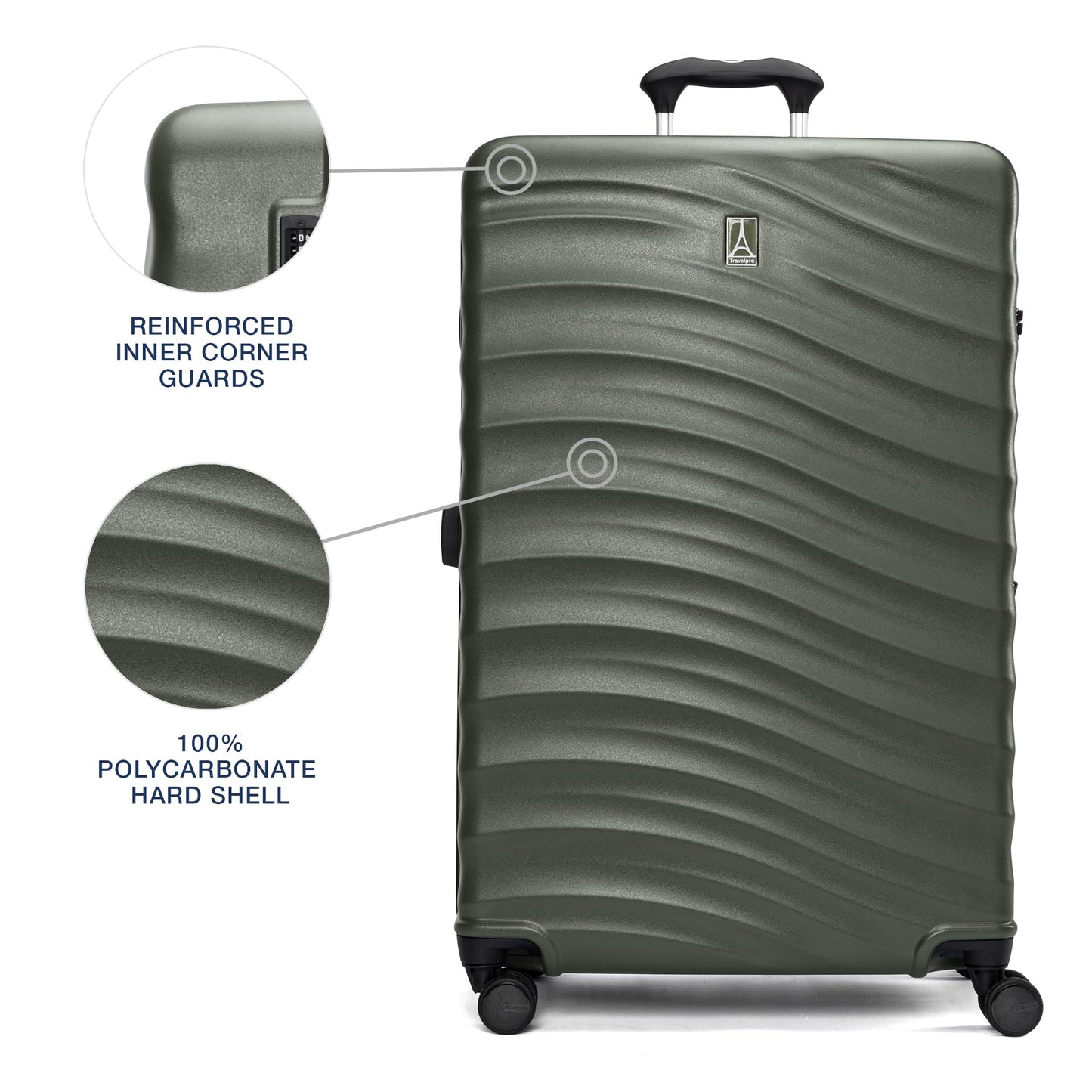 Travelpro Maxlite Air V2 Hardside Expandable Checked Luggage, 8 Spinner Wheels, Lightweight Hard Shell Suitcase, TSA lock, Slate Green, Checked Large 28-Inch
