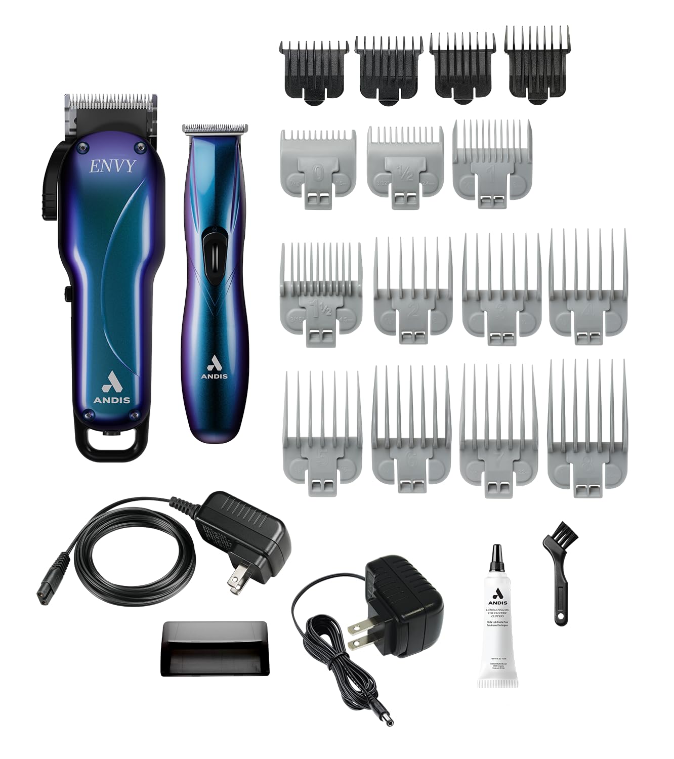Andis 560974 Limited Edition Slimline Pro Cord/Cordless Beard Trimmer, Lithium Ion T-Blade Trimmer, Close Cutting T-Blade Zero Gapped, Galaxy