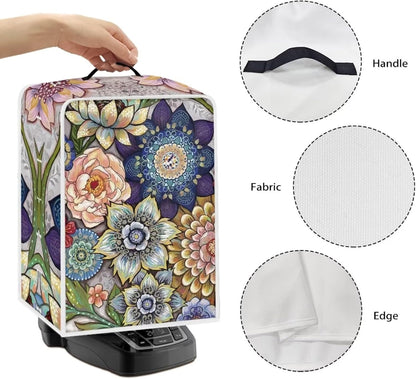 Boho Flower Coffee Machine Covers, Dust Stain Resistant Protector for Small Kitchen Appliance Coffee Makers, Home Decor