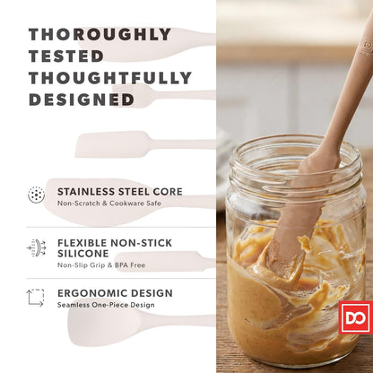 DI ORO 6-Piece Silicone Spatula Set - Rubber Kitchen Utensils for Baking, Cooking & Mixing - Heat-Resistant 600°F BPA Free Spatulas for Nonstick Cookware - Dishwasher Safe (Cinnamon)