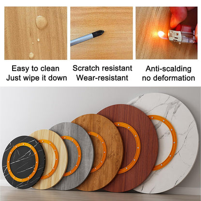 Wood Lazy Susan Rotating Turntable Organizer, Non Skid Kitchen Tray for Cabinet - 43 48 53 58 63 68cm, 73 78 83 88 93 98cm Round Charcuterie Board for Pantry, Countertop