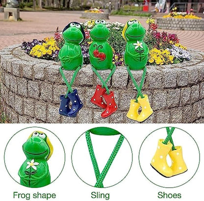 Cute Frog Garden Decor, Sitting Frog Statue Outdoor, 6.2inch Resin Frogs for Yard Patio Garden Decor