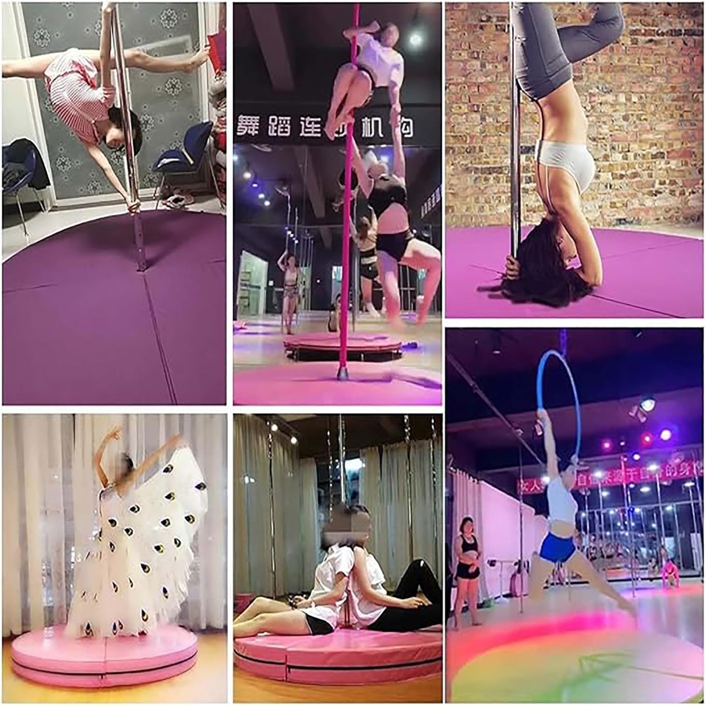 Portable Foldable Crash Mat for Pole Dance, Yoga & Exercise - Non-Slip Safety Padding for Training, Gymnastics, Dance, and Fitness Activities