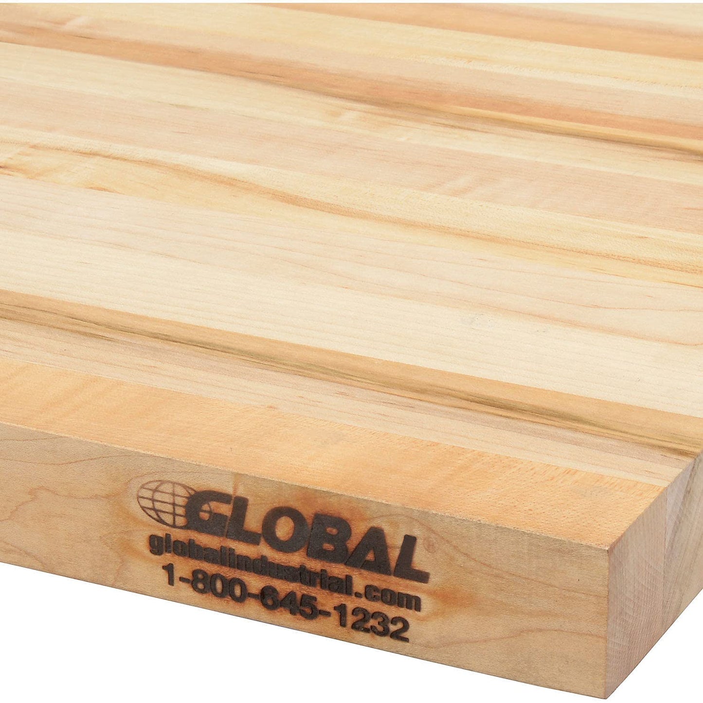 Global Industrial Workbench Top - Maple Butcher Block Square Edge, 96" W x 36" D x 1-3/4" Thick