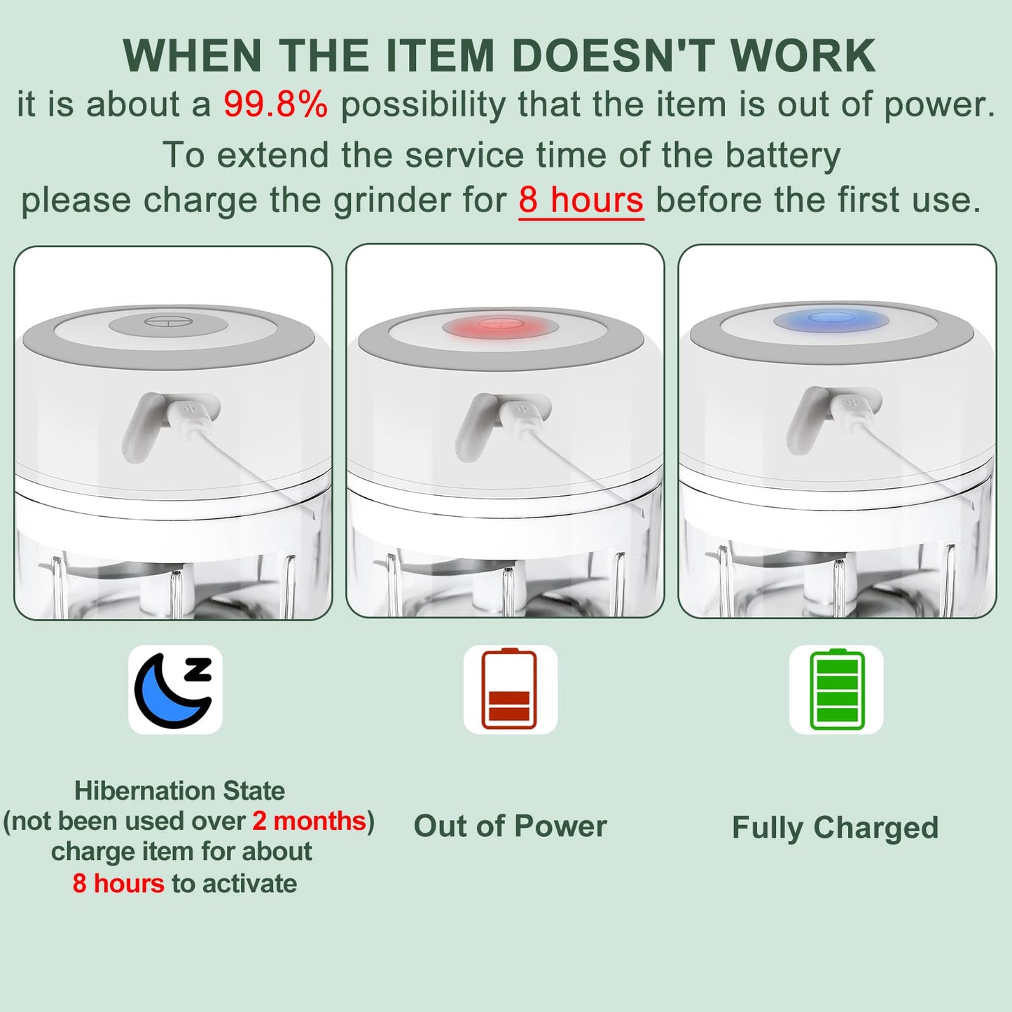 Electric-Herb-Grinder-Large-3.4oz-USB Rechargeable, 3.5'' Powerful Grinder for Dry and Fresh Herbs and Spices, Portable Waterproof, Better Control of Herb Coarseness, Practical and Muntifuctional