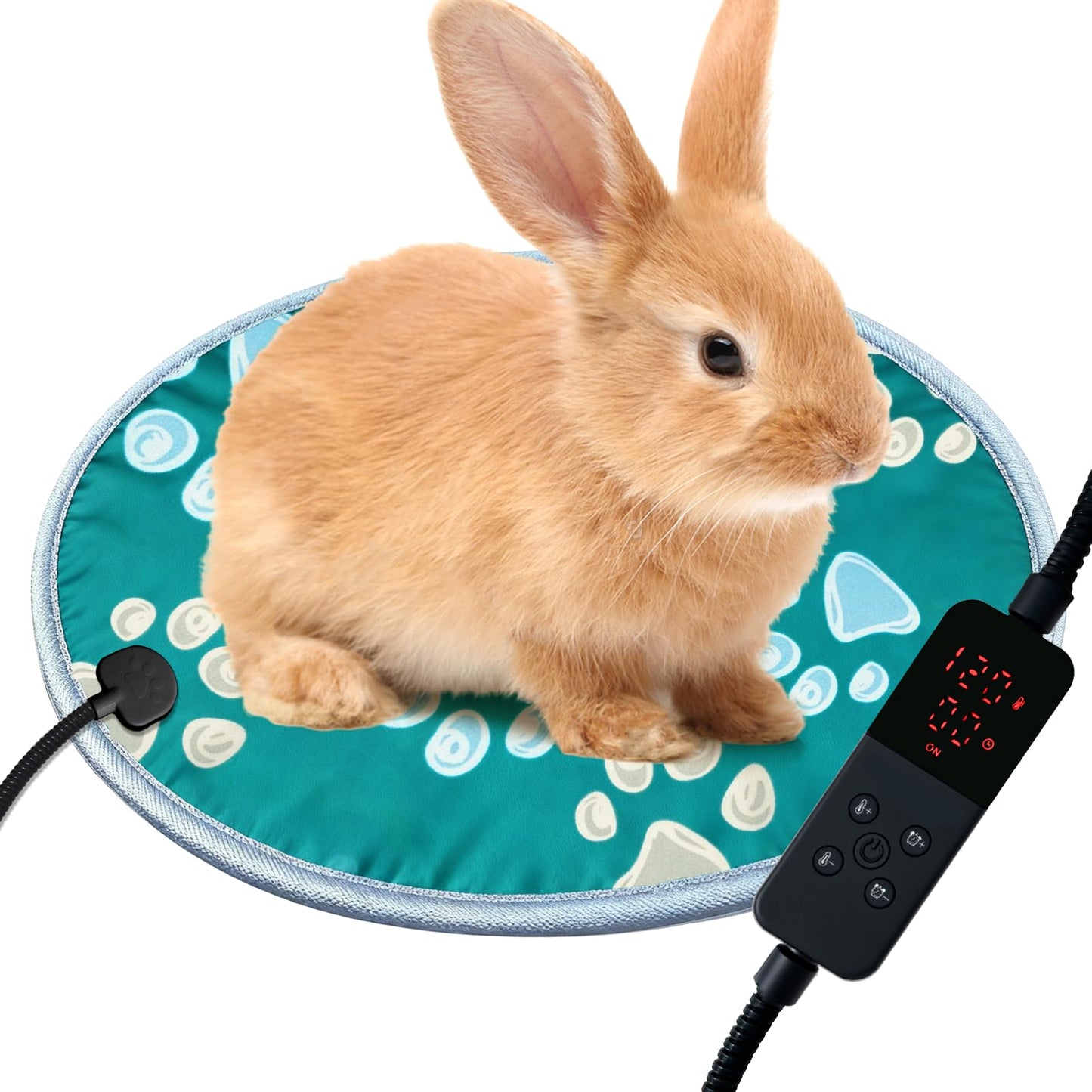 furrybaby Pet Heating Pad, Waterproof Dog Heating Pad Mat for Cat with Durable Anti-Bite Tube Indoor for Puppies Dogs Cats (1 Pack Black, 17 X 17in, Temp Adjustable)