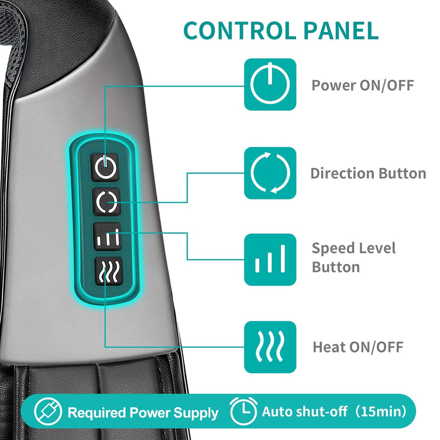 Nekteck Shiatsu Neck and Back Massager with Soothing Heat, Electric Deep Tissue 3D Kneading Massage Pillow for Shoulder, Leg, Body Muscle Pain Relief, Home, Office, and Car Use
