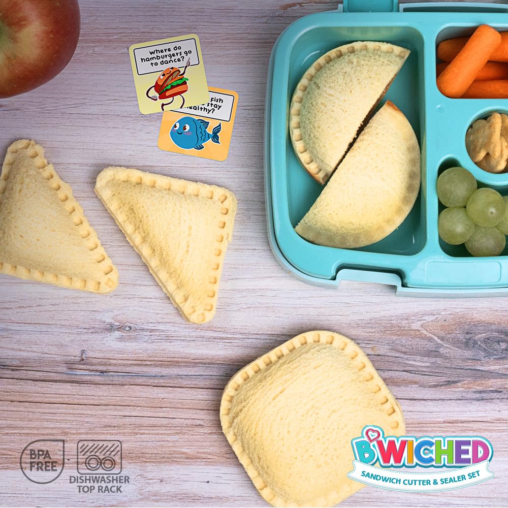 Sandwich Cutter and Sealer - Crustless Sandwich Maker - Cut and Seal - Lunch Box and Bento Box - Boys, Girls, Kids Lunch - Sandwich Cutters for Kids - Triangle, Circle, Square