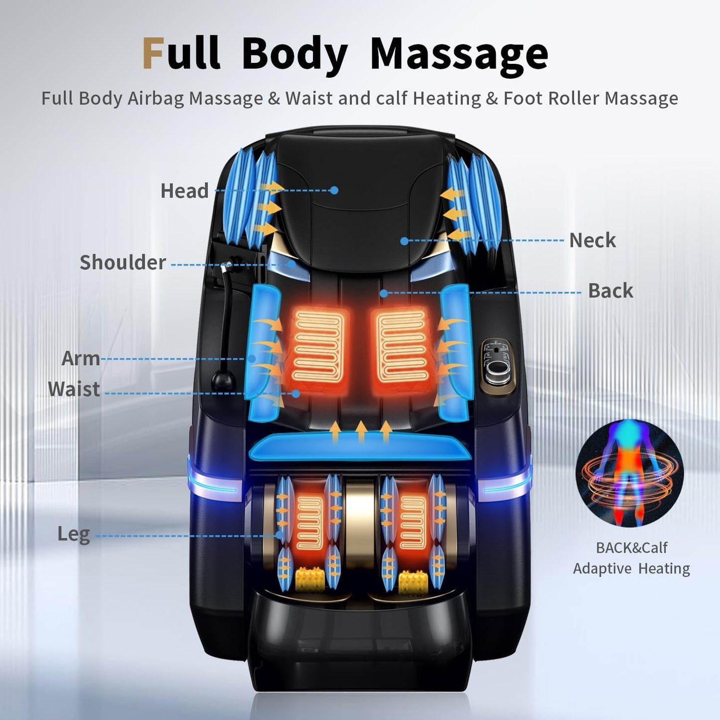 Full Body Zero Gravity Massage Chair, 51'' SL Track with 3 Levels Zero Gravity & Body Scan, 20 Auto Massage Programs, 3D Shiatsu Deep Tissue Massage, Foot Rollers, Airbag, Heating, Yoga Stretch