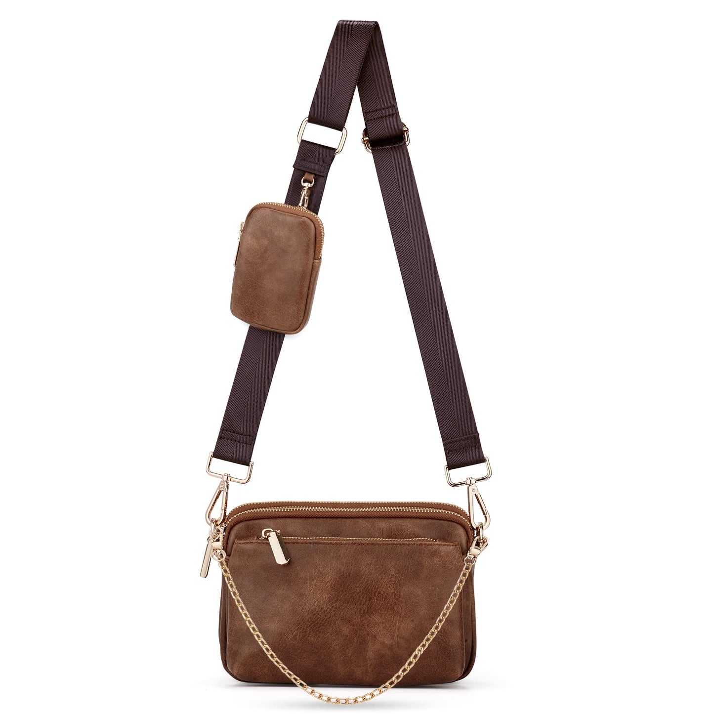 UTO Small Crossbody Bags for Women 3 in 1 Trendy Belt Purse Fashion Designer Mini Cute Sling Fanny Chest Pack
